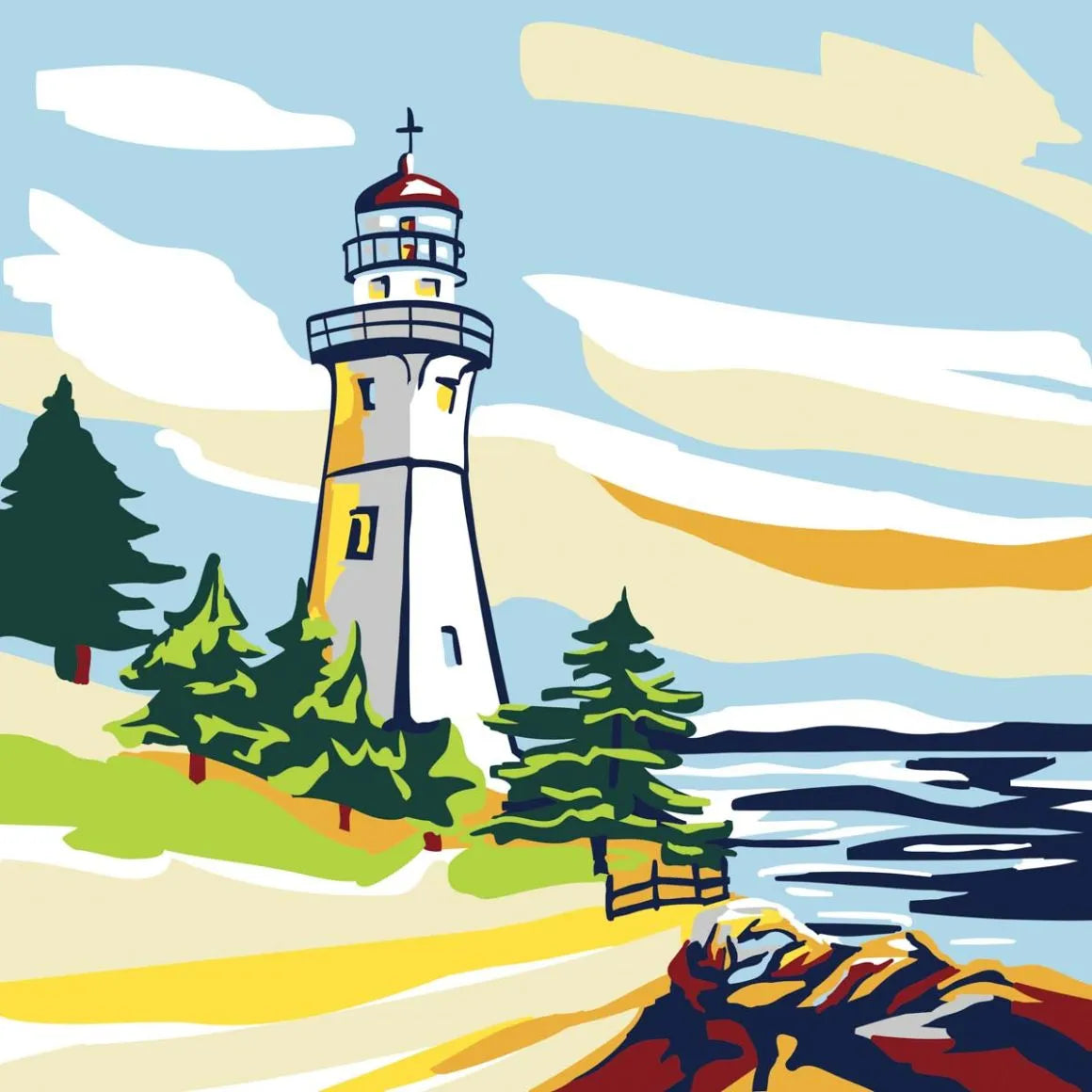 Plaid Let's Paint Modern Paint-by-Number - Lighthouse - 17881