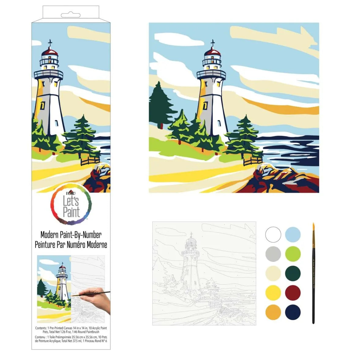 Plaid Let's Paint Modern Paint-by-Number - Lighthouse - 17881