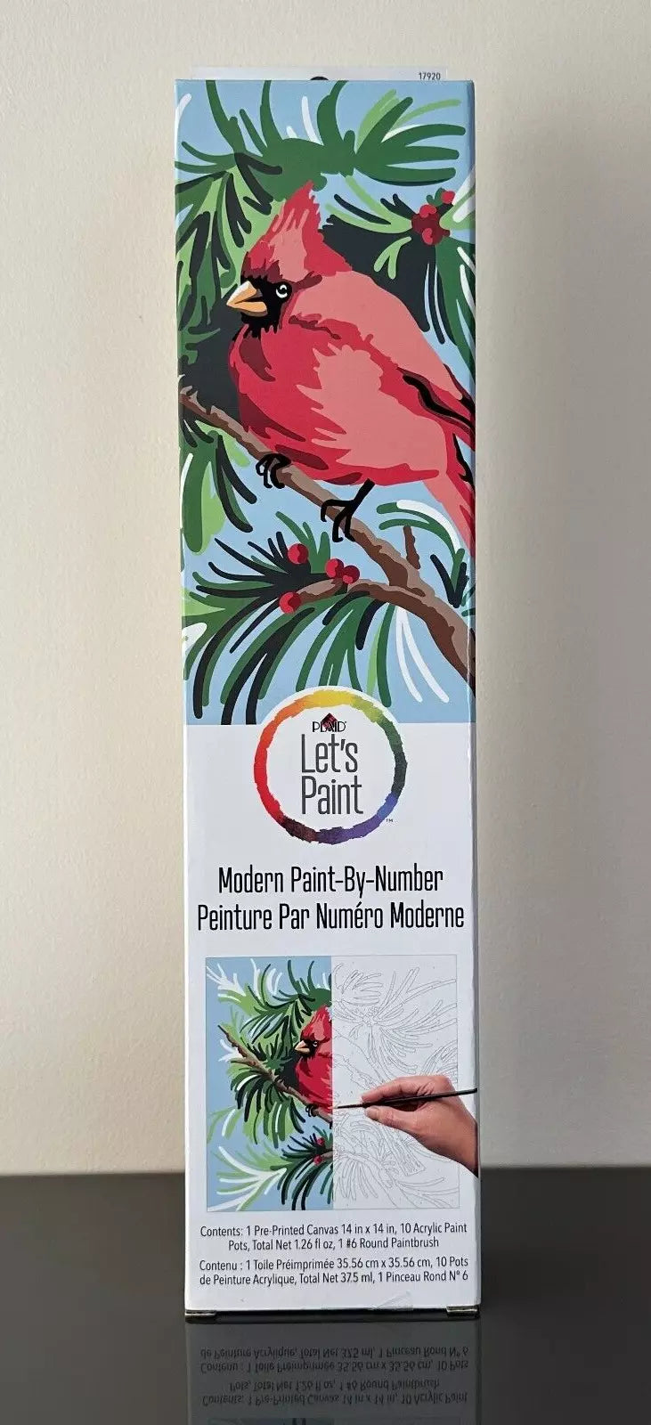 Plaid Let's Paint Winter Cardinal Bird Modern Paint By Numbers