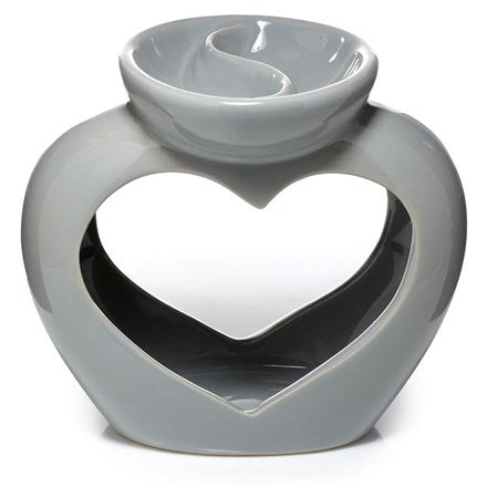 Wax/Oil Burner - Ceramic Heart Shaped Double Dish